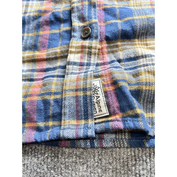 Alpine Design Plaid Button Up Navy Browns Women's Small 1192 New - Picture 2 of 9